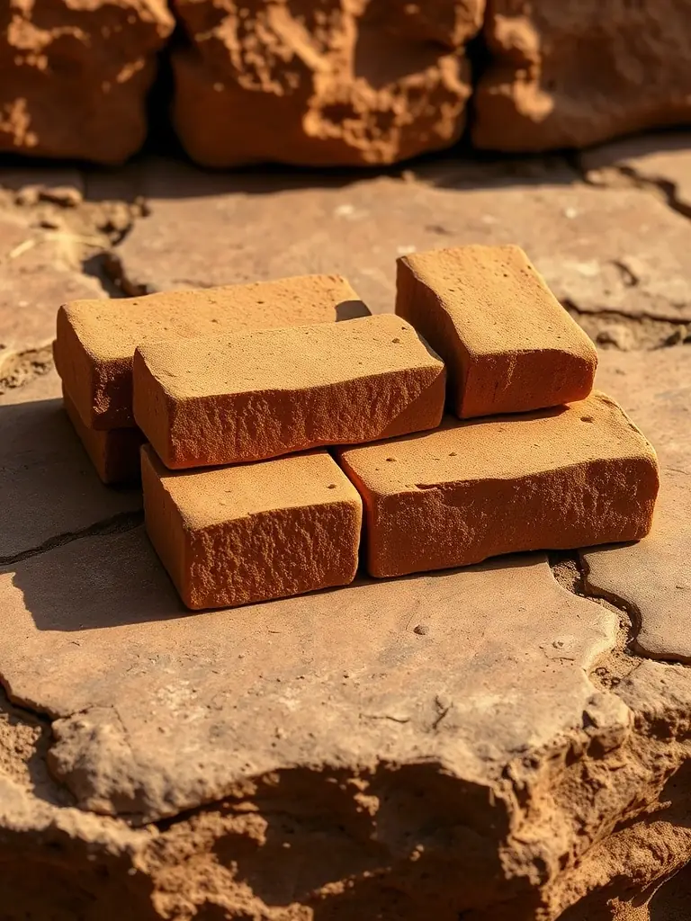 Image of Multani Mitti clay bricks, showcasing its raw and natural form, emphasizing its traditional use and purity, displayed on a natural stone surface.